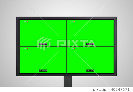 desktop Monitor display of 4 cctv cam 40247571