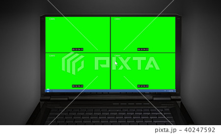 notebook with 4 cctv displays for control room 40247592