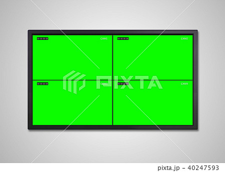 TV display cctv recording 4 screen on wall 40247593