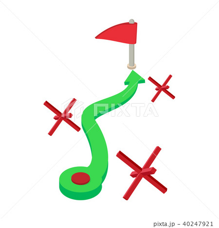 Way to success icon, in cartoon style Way to success icon, in cartoon style 40247921