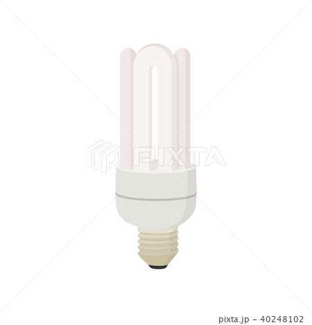 White energy saving bulb icon, cartoon style  40248102