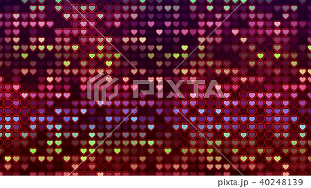 Background, flashing wall of hearts 3D rendering 40248139