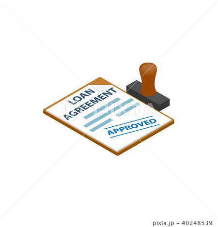 Loan agreement with loan approved stamp icon 40248539