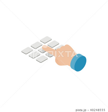 Press ATM EPP keyboard icon, isometric 3d style 40248555