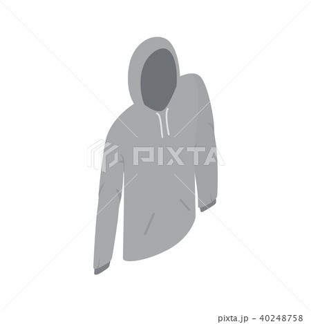 Grey hooded sweatshirt icon, isometric 3d style Grey hooded sweatshirt icon, isometric 3d style 40248758