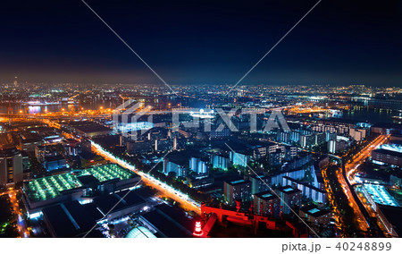 Aerial view of the Osaka Bay harbor area 40248899