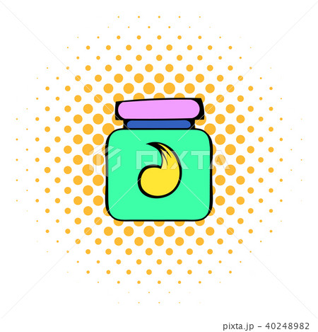Hair gel in a plastic container icon, comics style  40248982