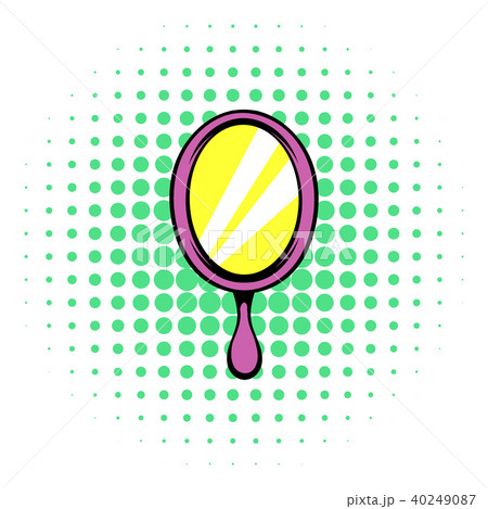 Pink hand mirror icon, comics style 40249087