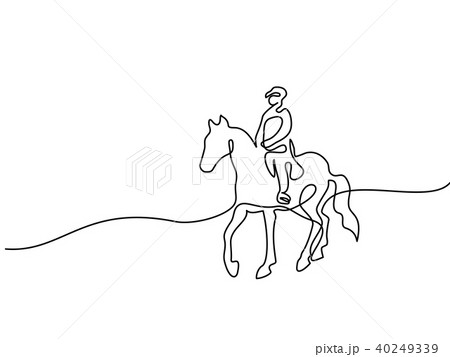 Continuous one line drawing. Horse logo Continuous one line drawing. Horse logo 40249339