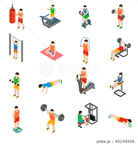 Gym icons set 40249456