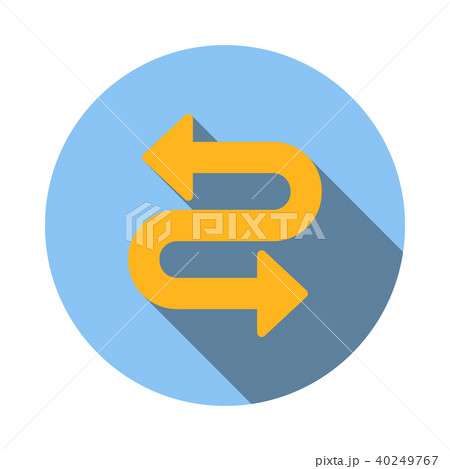 Curved arrow icon, flat style Curved arrow icon, flat style 40249767