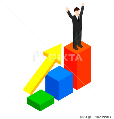 Businessman standing on the winning podium icon 40249963
