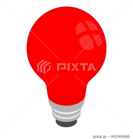 Light red bulb icon, isometric 3d style  40249986
