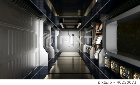 Abstract sci-fi spaceship corridor. 3D rendering 40250073