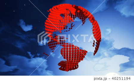 Planet Earth on the clouds background. 3D rendering 40251194