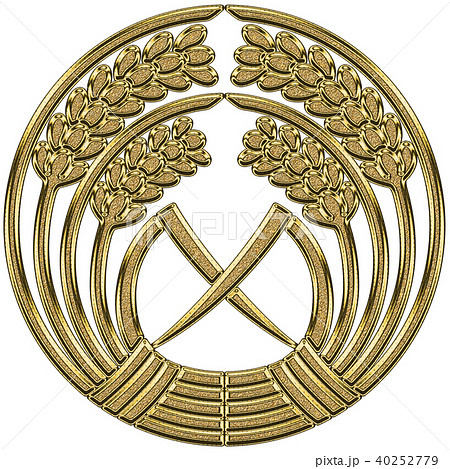 家紋　抱き稲　金 40252779