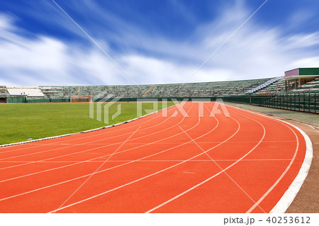 sport stadium with running track lines  40253612