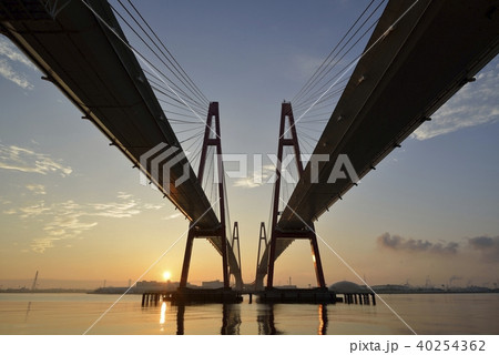 名港西大橋と日の出 名港西大橋と日の出 40254362