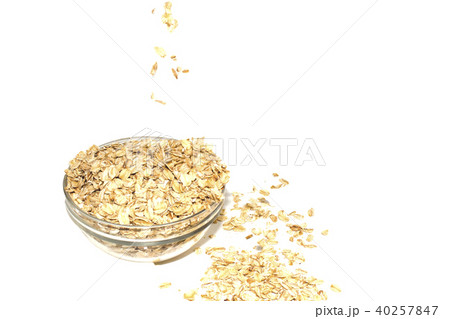 in a glass dish of cereal, the concept of healthy food, space for text. in a glass dish of cereal, the concept of healthy food, space for text. 40257847