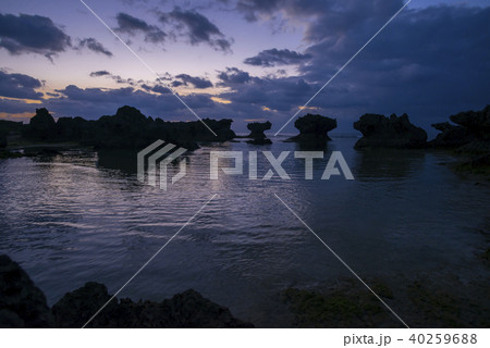 沖永良部島 ウジジ浜 奇岩 夜明け 沖永良部島 ウジジ浜 奇岩 夜明け 40259688