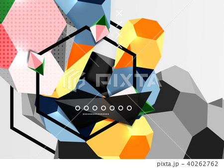 Color 3d geometric composition poster 40262762