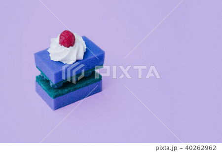 Two cleaning sponges as a birthday cake. Two cleaning sponges as a birthday cake. 40262962