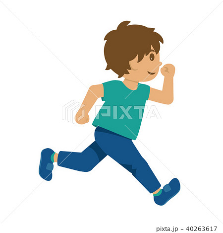 走る男の子のイラスト素材 40263617 Pixta