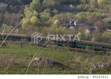 Moving passenger train. 40265912