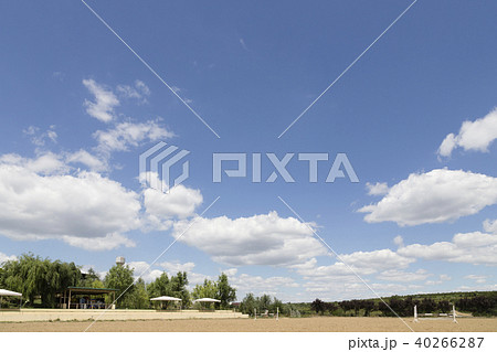 Empty horse race track for animals and jockey. Empty horse race track for animals and jockey. 40266287