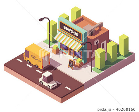 Vector isometric fish and seafood shop Vector isometric fish and seafood shop 40268160
