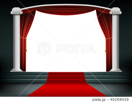 Red carpet on the podium with steps 40269439