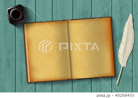 Paper notepad and feather Paper notepad and feather 40269455