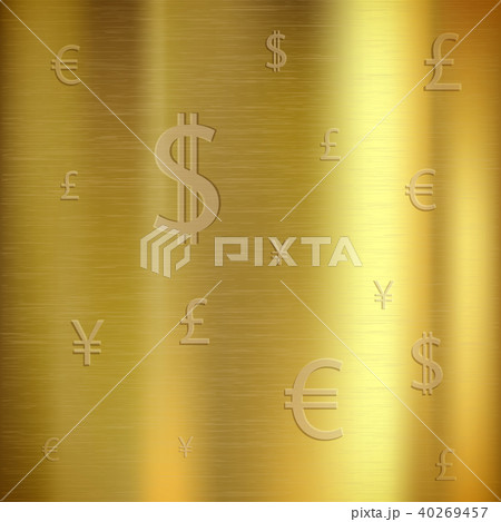 Golden textured background with currency signs. Golden textured background with currency signs. 40269457