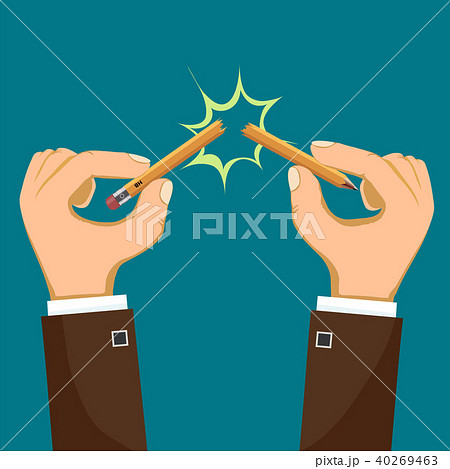 broken pencil in hands 40269463