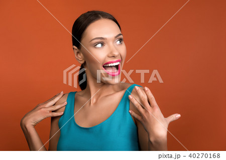 Happy woman with pretty appearance 40270168