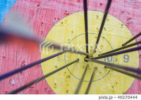 Archery target with arrows on it. Success concept 40270444
