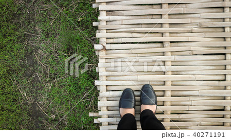 someone is standing on the bridge 40271191