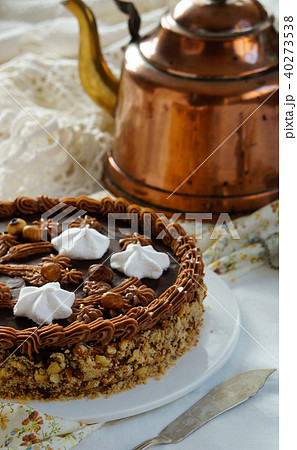 soviet cake Leningrad, shortcrust pastry layers  40273538