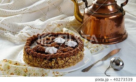soviet cake Leningrad, shortcrust pastry layers  40273539