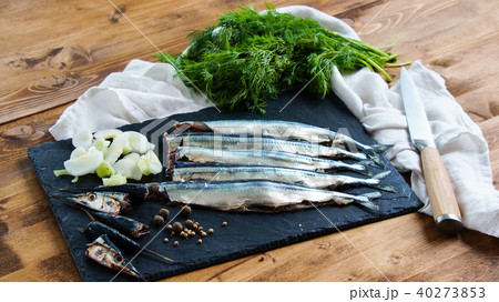 raw fresh needlefish ready to cook 40273853