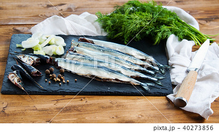 raw fresh needlefish ready to cook 40273856
