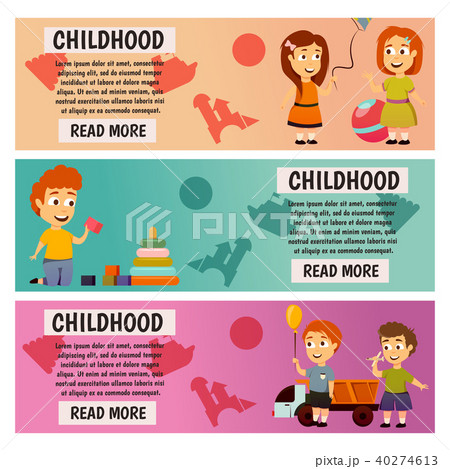 Children. Kindergarten. Education. Lesson. Boys and girls. Banners for advertising Play and grow 40274613