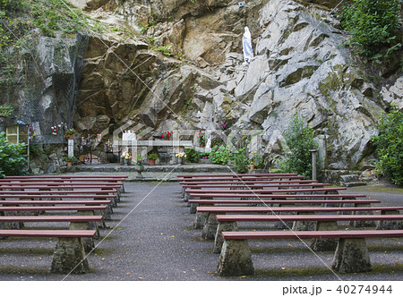 Cave grotto with the benches for prayer Cave grotto with the benches for prayer 40274944