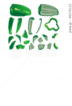 カット野菜ピーマンのイラスト素材 40276122 Pixta