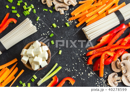 ingredients for asian stir fry 40278599