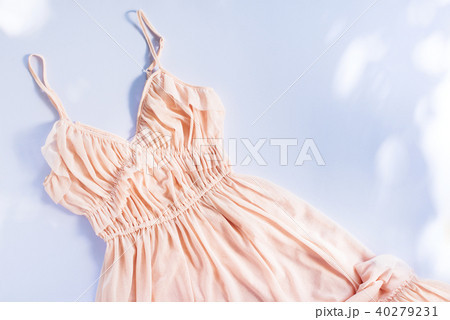 Woman Accessory One Pink Lacy Dress Top View Woman Accessory One Pink Lacy Dress Top View 40279231