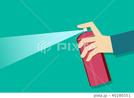 A man holding a spray can and use it, vector art 40280351