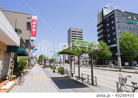 名古屋市南区 桜本町駅一丁目 市バス バス停の写真素材