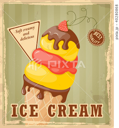 waffle ice cream with raspberry on the vintage waffle ice cream with raspberry on the vintage 40280868