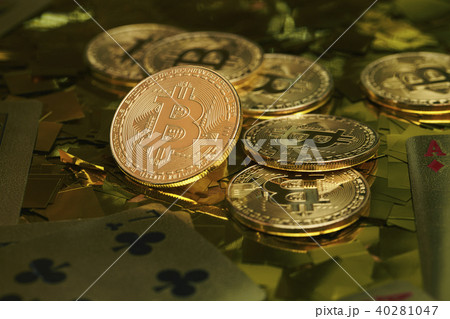 Bitcoin 金貨 仮想通貨 紙吹雪 40281047